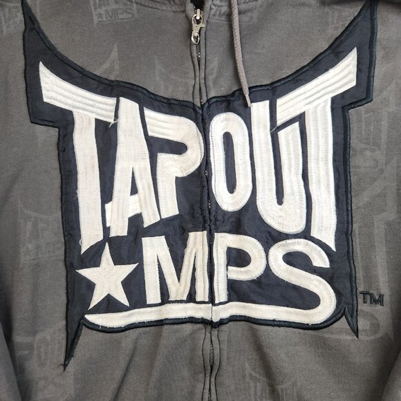 Tapout Y2K Full Zip Hoodie Sweatshirt Mens 5X MPS Tattoo MMA Gothic GREAT FADE - Picture 2 of 14